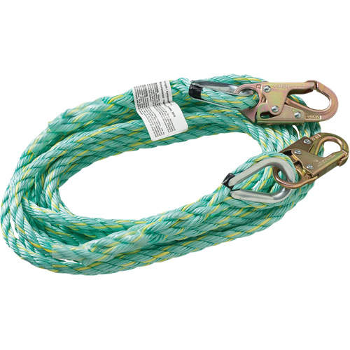 VL-1122-100 Cordage de s&eacute;curit&eacute; vertical avec crochet mousqueton d'ancrage, Copolym&egrave;re Cam Industrial
