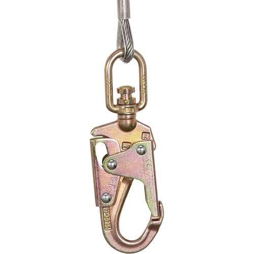 SRL-73302-60LE Self-Retracting Lifeline, 60', Galvanized Steel, Swivel Cam Industrial