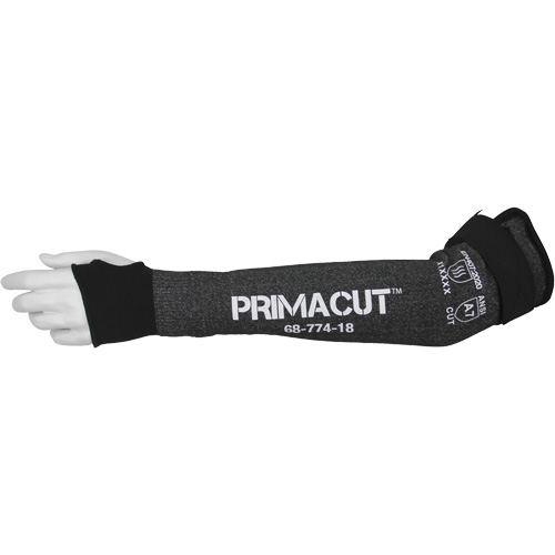 PrimaCut 68-774 Cut-Resistant Sleeve, HPPE, 18", ASTM ANSI Level A7/EN 388 Level F, Grey Cam Industrial