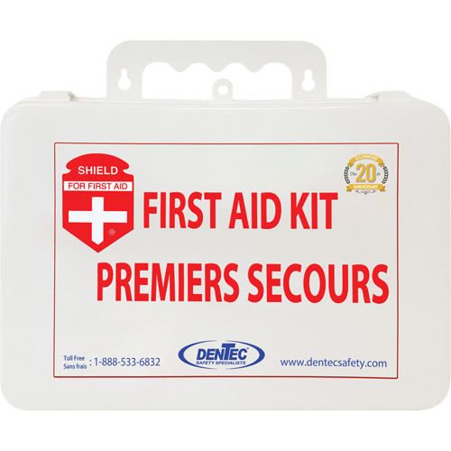 Trousse de premiers soins Shield, R&eacute;pond ou surpasse la norme CSA Z1220-24 type 2 environnements &agrave; faible risque, Petit (2-25 travailleurs) Cam Industrial