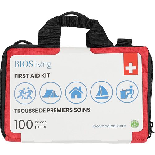 Trousse de premiers soins pour la maison et le voyage de 100 morceaux, Sac en nylon Cam Industrial