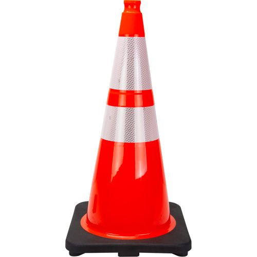 Premium Traffic Cone, 28", Orange, 4" & 6" Reflective Collar(s) Cam Industrial