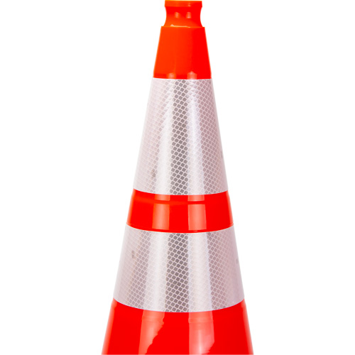 Premium Traffic Cone, 28", Orange, 4" & 6" Reflective Collar(s) Cam Industrial