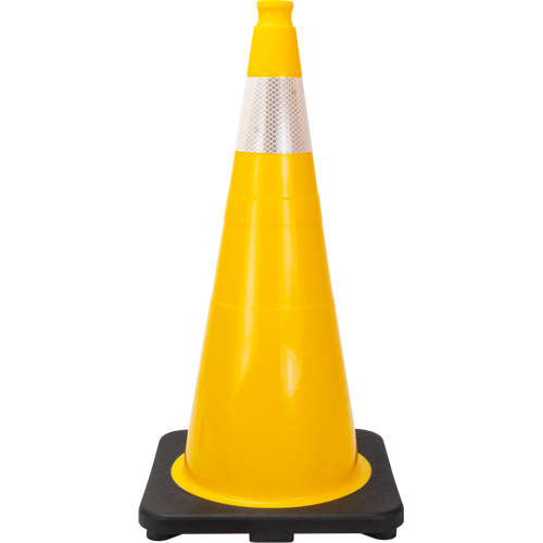 Premium Traffic Cone, 28", Yellow, 4" Reflective Collar(s) Cam Industrial