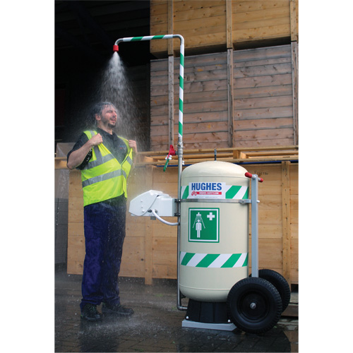 Douche d'urgence mobile et ind&eacute;pendant avec douche oculaire et faciale, Capacit&eacute; 30 gal., Conformit&eacute; Aucune Cam Industrial