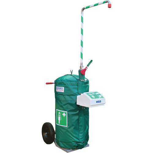 Douche d'urgence isol&eacute;e, mobile et autonome avec douche oculaire et faciale, Capacit&eacute; 30 gal., Conformit&eacute; Aucune Cam Industrial