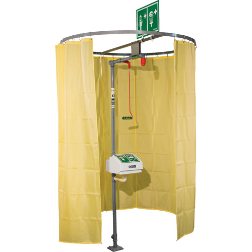 Pipe Mounted Safety Shower Modesty Curtain Cam Industrial