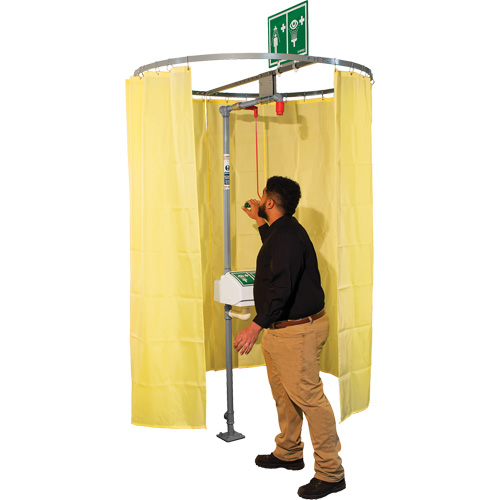 Pipe Mounted Safety Shower Modesty Curtain Cam Industrial