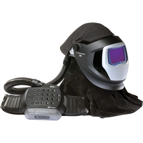 Ensemble de mise &agrave; niveau du syst&egrave;me de respirateur &agrave; &eacute;puration d'air propuls&eacute; Adflo avec casque Versaflo de la s&eacute;rie M et &eacute;cran de soudage Speedglas, Masque de soudage, Pile Lithium-ion Cam Industrial