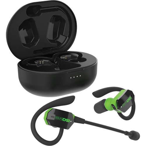 Black & Green UltraComm Aware Bluetooth Earbuds Cam Industrial