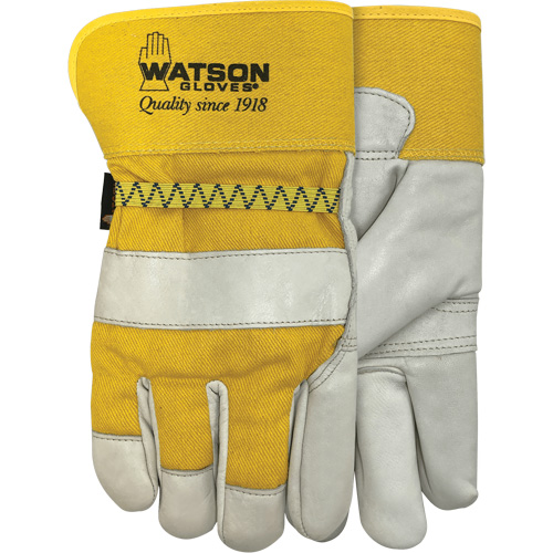 Gants doubl&eacute;s combin&eacute;s en cuir 94003i , Grand, Paume en Cuir fleur de vache, Molleton Cam Industrial