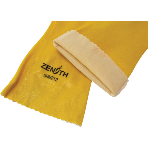 Rough-Finish Chemical-Resistant Gloves, Size 9, 14" L, PVC, Interlock Inner Lining, 47-mil Cam Industrial