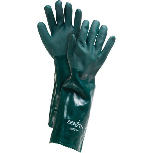 Gants verts &agrave; double enduit, 18" lo, PVC, Doublure en Jersey de coton, 70 mils Cam Industrial