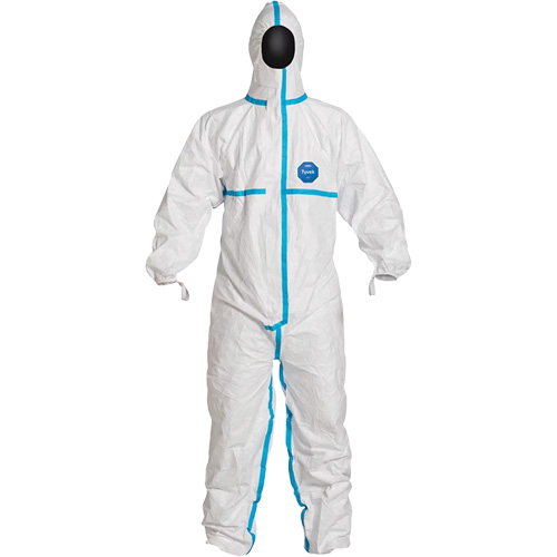 Hooded Coveralls, X-Large, White, Tyvek&reg; 600 Cam Industrial