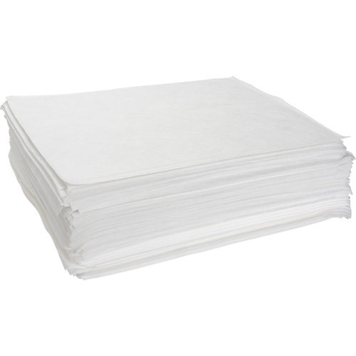 Meltblown Sorbent Pads, Oil Only, 15" x 19", 14 gal. Absorbancy Cam Industrial