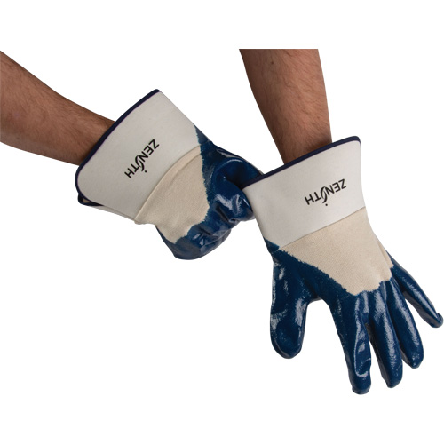 Gants &agrave; poignet de s&eacute;curit&eacute; de poids lourd, 11/2T-Grand, R&ecirc;vetement Nitrile, Enveloppe en Coton Cam Industrial