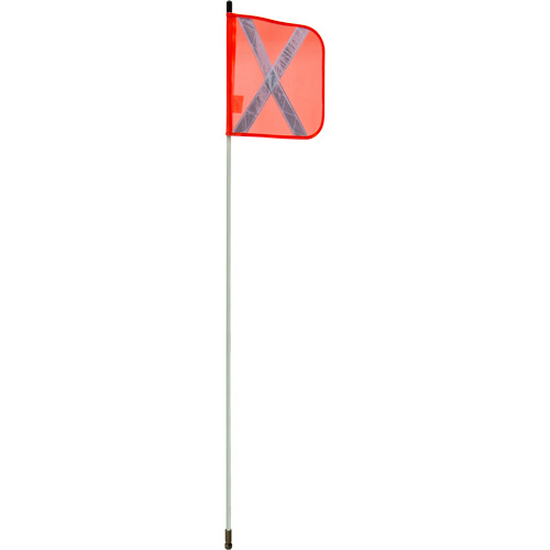 Tige de s&eacute;curit&eacute; robuste, Fixation Filet&eacute;, Hauteur 5', Orange avec X r&eacute;fl&eacute;chissant Cam Industrial