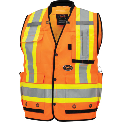 6680 Veste d'arpenteur antimicrobienne haute visibilit&eacute; avec dos en maille, Orange haute visibilit&eacute;, Petit, Polyester Cam Industrial