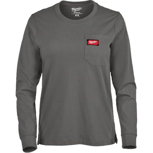 GRIDIRON Long Sleeve Pocket T-Shirt, Women's, X-Small, Grey Cam Industrial