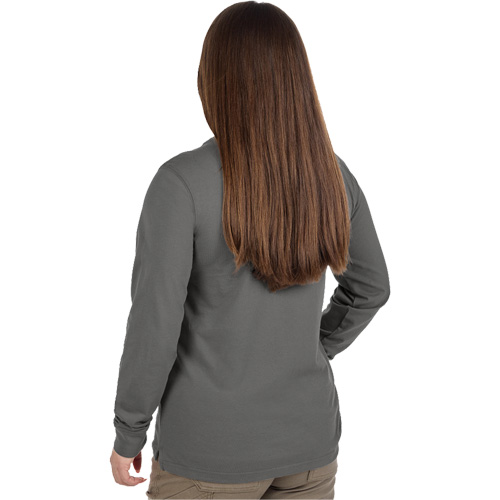 GRIDIRON Long Sleeve Pocket T-Shirt, Women's, X-Small, Grey Cam Industrial