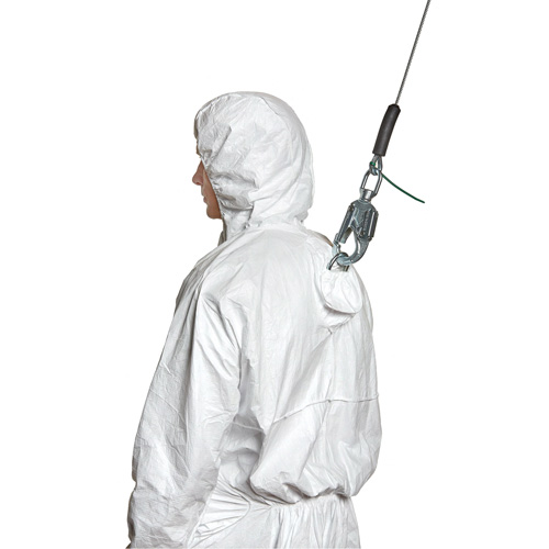 Harness-Compatible Disposable Coverall, Large, White, Tyvek&reg; 500 Cam Industrial