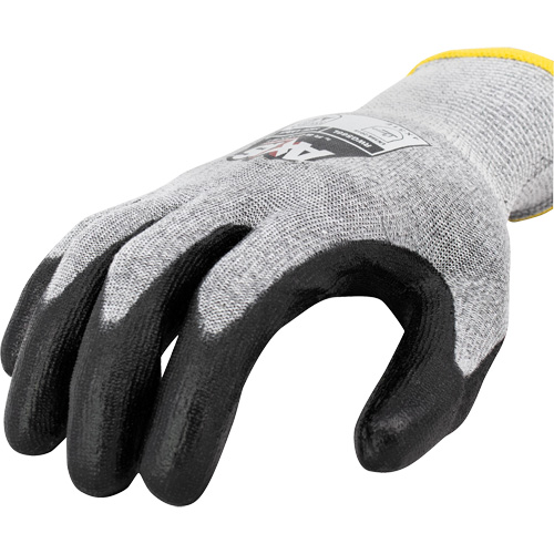 RWG566 AXIS Cut Protection Touchscreen Work Glove, Size Large, 18 Gauge, Polyurethane Coated, Stainless Steel/HPPE Shell, ASTM ANSI Level A5/EN 388 Level E Cam Industrial