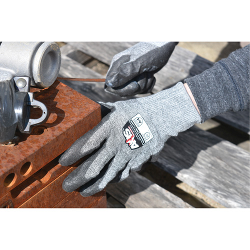 RWG566 AXIS Cut Protection Touchscreen Work Glove, Size Large, 18 Gauge, Polyurethane Coated, Stainless Steel/HPPE Shell, ASTM ANSI Level A5/EN 388 Level E Cam Industrial