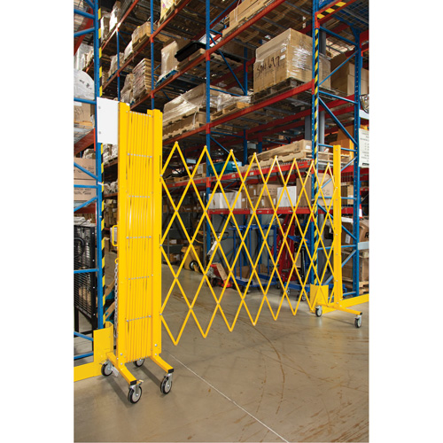 Barri&egrave;re extensible, 84" h x 20' lo, Jaune Cam Industrial