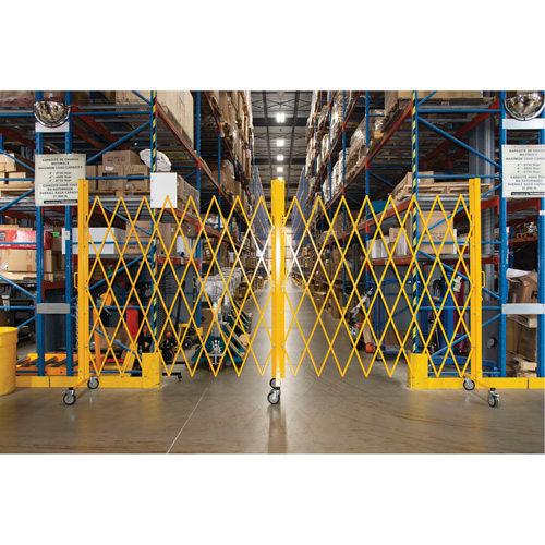 Barri&egrave;re extensible, 84" h x 20' lo, Jaune Cam Industrial