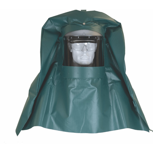 Cagoule anti-&eacute;claboussures chimiques et casquette rigide avec visi&egrave;re r&eacute;sistante aux produits chimiques Cam Industrial