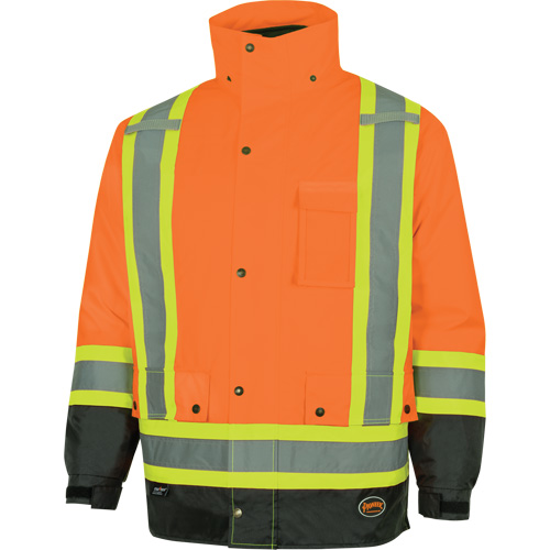 Parka de s&eacute;curit&eacute; d'hiver imperm&eacute;able 7-en-1 5056 Pioneer Yukon, Polyester, Noir/Orange haute visibilit&eacute;, T-petit Cam Industrial