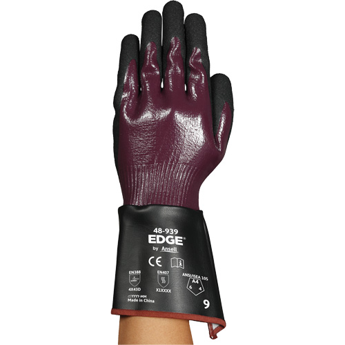 Gants &agrave; manchette 48-939 EDGE, Taille 6, Calibre 13, Rev&ecirc;tement Nitrile, Enveloppe en Polyester/PEHP/Spandex, ASTM ANSI niveau A4 Cam Industrial