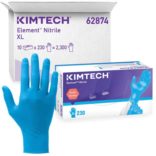 Kimtech Element Exam Gloves, X-Small, Nitrile, 3.2-mil, Powder-Free, Blue, Class 2 Cam Industrial
