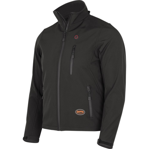 Heated Soft-Shell Jacket, Men's, Small, Black Cam Industrial