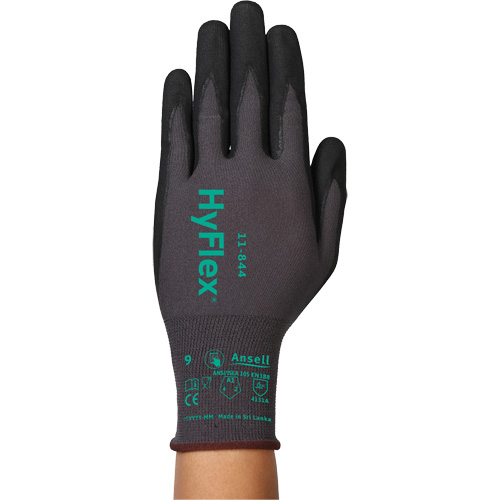 Gants Hyflex 11-844, Taille 5/2T-petit, Calibre 15, Rev&ecirc;tement Mousse de nitrile, Enveloppe en Nylon/Spandex, ASTM ANSI niveau A1/EN 388 niveau 1/EN 388 niveau A Cam Industrial