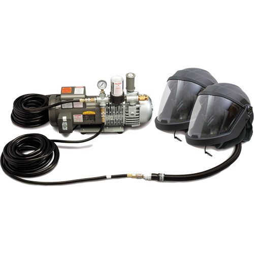 2-Worker DEFENDER Supplied Air Shield & Helmet System Cam Industrial