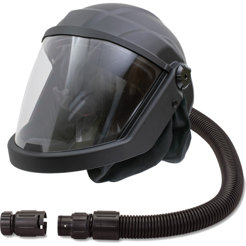 Masque respiratoire &agrave; adduction d'air et casque avec valve anti-refoulement DEFENDER, Universel, Pi&egrave;ce faciale Cam Industrial
