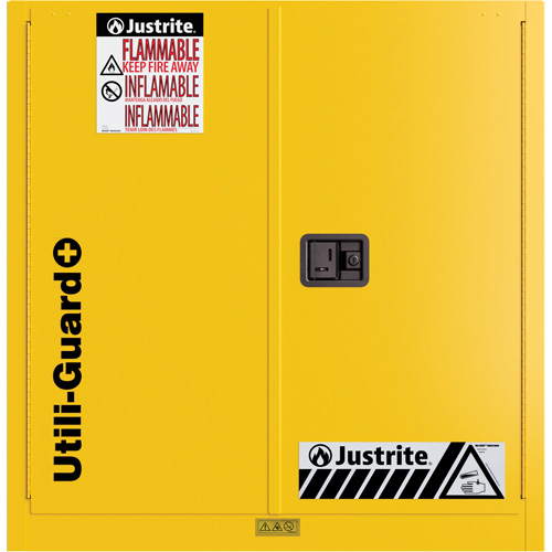 Utili-Guard+ Flammable Safety Cabinet, 30 gal., 1 Door, 43" W x 44" H x 22" D Cam Industrial