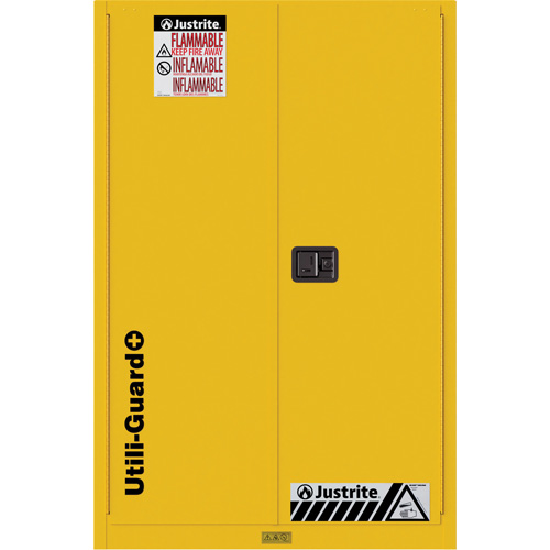 Utili-Guard+ Flammable Safety Cabinet, 45 gal., 2 Door, 43" W x 65" H x 22" D Cam Industrial