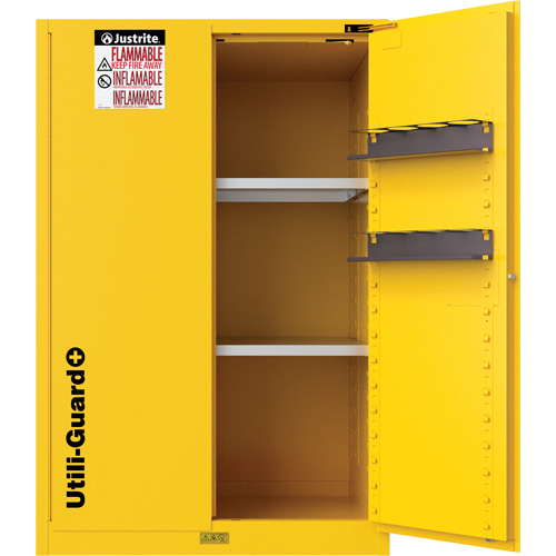 Utili-Guard+ Flammable Safety Cabinet, 45 gal., 2 Door, 43" W x 65" H x 22" D Cam Industrial