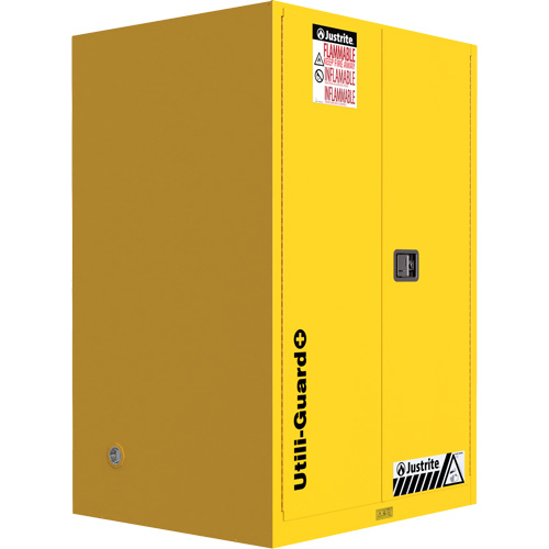 Utili-Guard+ Flammable Safety Cabinet, 45 gal., 2 Door, 43" W x 65" H x 22" D Cam Industrial