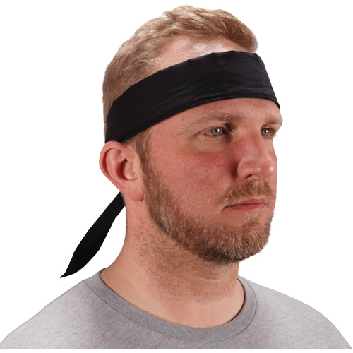 Chill-Its 6702 Cooling Headband with Embedded Polymers & Tie Closure, Black Cam Industrial