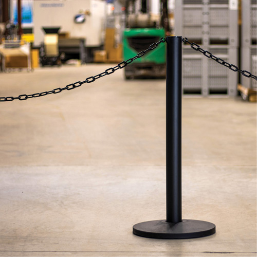 Industrial Stanchion Kit with Plastic Chain, 37" High, Yellow Cam Industrial