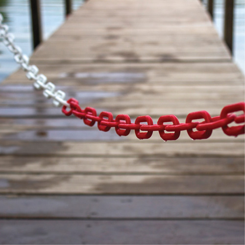 Chaîne de barri&egrave;re en plastique &agrave; deux couleurs, Vert/Blanc Cam Industrial