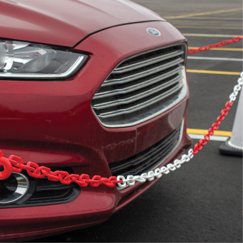 Chaîne de barri&egrave;re en plastique &agrave; deux couleurs, Vert/Blanc Cam Industrial