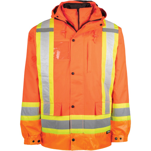 Manteau haute visibilit&eacute; 7-en-1, Polyester, Orange haute visibilit&eacute;, 4T-Grand Cam Industrial