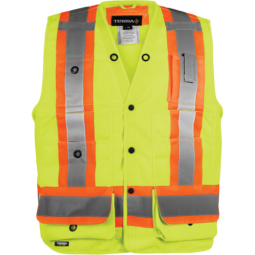 Veste haute visibilit&eacute; pour arpenteur, Orange haute visibilit&eacute;, 5T-Grand, Polyester Cam Industrial