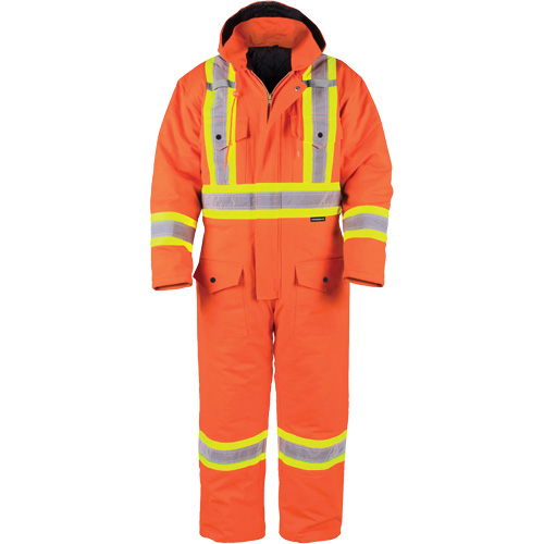 Salopette en canevas doubl&eacute;e haute visibilit&eacute;, 2T-Grand, Orange haute visibilit&eacute; Cam Industrial