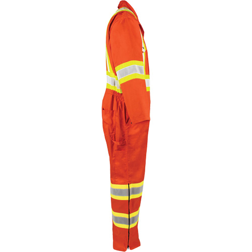 High-Visibility Unlined Coveralls, 5X-Large, High Visibility Orange Cam Industrial