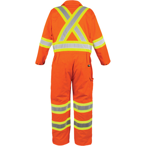 High-Visibility Unlined Coveralls, 5X-Large, High Visibility Orange Cam Industrial
